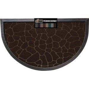 Gorilla Grip Door Mat, 35x23 Half Circle Doormat Waterproof  Dark Brown Pebble